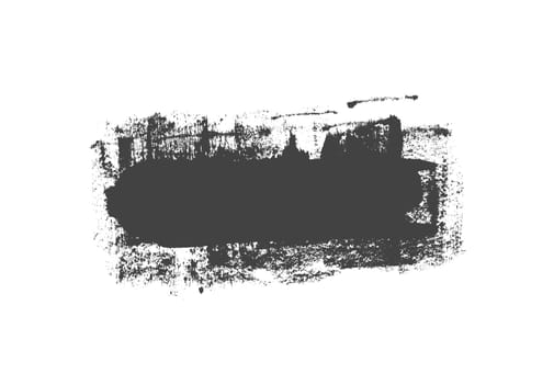 Hand painted dirty paintbrush texture with dark grey black color