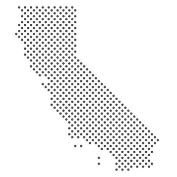 Dotted Map of American State California
