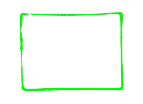 Green rectangle frame made with pencil or brush