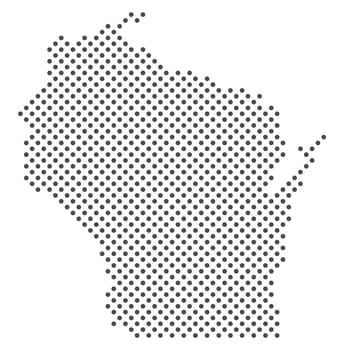 Dotted Map of American State Wisconsin
