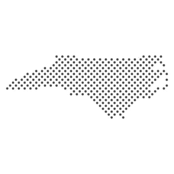 Dotted Map of American State North Carolina