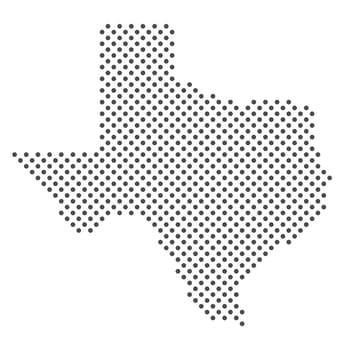 Dotted Map of American State Texas