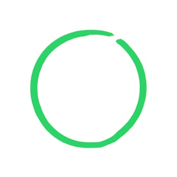Sketch of empty hand drawn circle made with green pencil