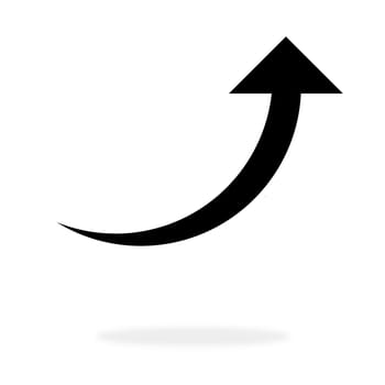 Black uprising arrow showing success or growth