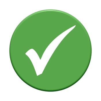 Green round Button with Tick icon