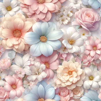 beautiful soft pastel flowers make a great floral background texture generative ai