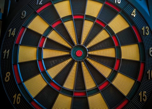 Electronic dartboard to play darts. Closeup shot