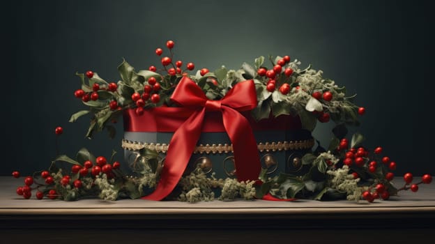 ribbon xmas frame christmas season holiday, ai