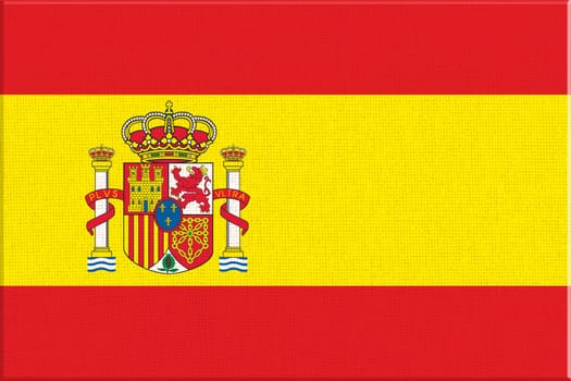 flag of Spain. National Spanish flag on fabric surface. Spanish national flag on textured background. Fabric Texture. Republic of Spain. European country. State symbol of Spain