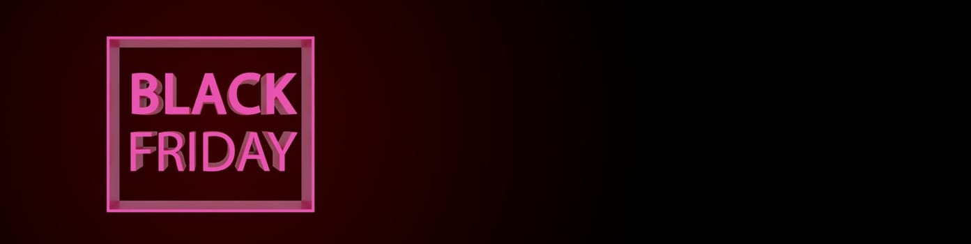 3D Illustration,Black Friday typography on  black Background . space for text