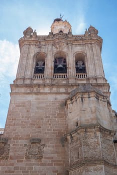 Coria Cathedral of Our Lady of Assumption, Caceres, Spain. Belltower detail