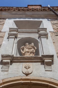 Virgen de la Guia Gate. View from outer city. Access to Coria wall enclosure. Caceres, Extremadura, Spain