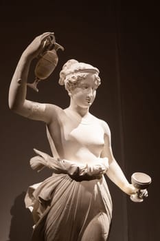 Bassano del Grappa, Italy - December 2022: statue of Hebe, famous ancient sculpture by Antonio Canova, 1796