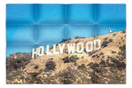 Creative picture of Hollywood sign in Los Angeles - landmark photo image