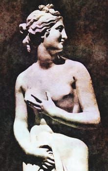 Creative illustration of Venus statue - classical Greek statue of young beautiful woman