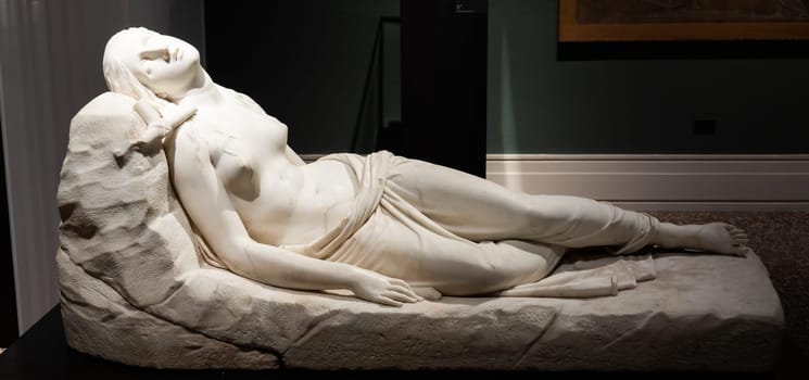 Bassano del Grappa, Italy - December 2022: Recumbent Magdalene - Maddalena Giacente - by Antonio Canova, 1822.