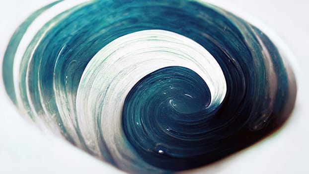 Mesmerizing Aqua Energy - Abstract Artwork with Gradient Waves and Water Drops on White Background. artificial art