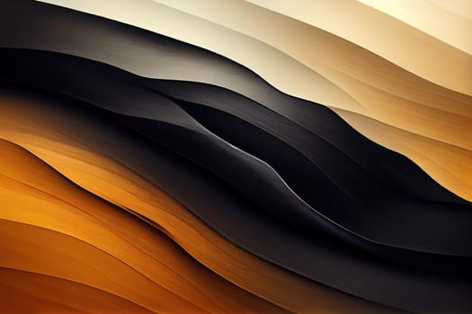 Abstract geometric wave pattern in bright beige and brown gradient. artificial art