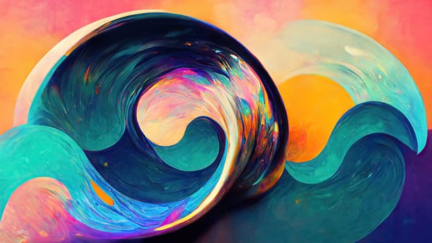 Fractal colourful background with abstract graphic shapes - Artificial Art