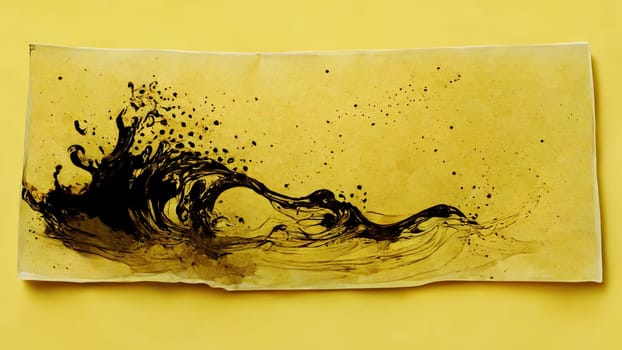 Abstract yellow aqua background with white splashes and modern design. artificial art