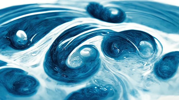 Mesmerizing Aqua Energy - Abstract Artwork with Gradient Waves and Water Drops on White Background. artificial art