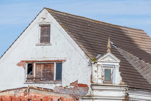 Windows, old building, house, Brake, Wesermarsch county, Lower Saxony, Germany