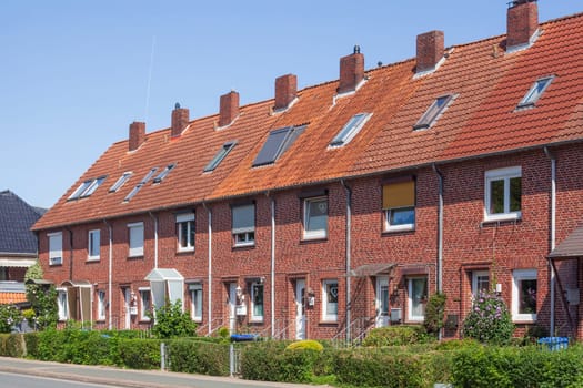 Residential buildings, multi-family brick houses, Brake, Wesermarsch, Lower Saxony, Germany