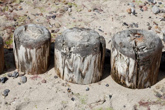 Wooden piers on the Baltic Sea, Kühlungsborn, Mecklenburg-Western Pomerania, Germany