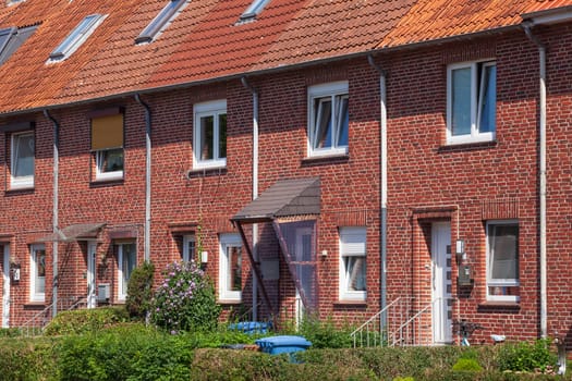 Residential buildings, multi-family brick houses, Brake, Wesermarsch, Lower Saxony, Germany