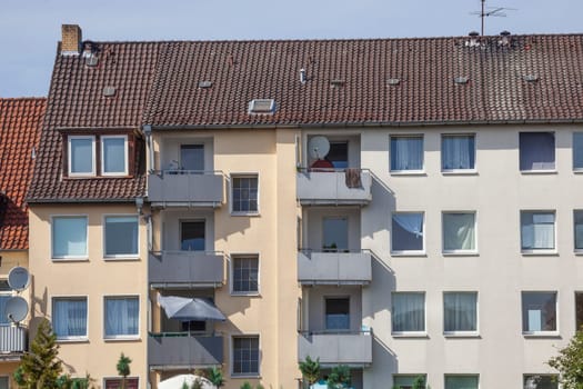 Monotone residential buildings, apartment buildings, Celle, Lower Saxony, Germany