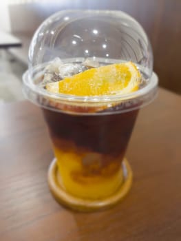 Iced americano black coffee drink, stock photo