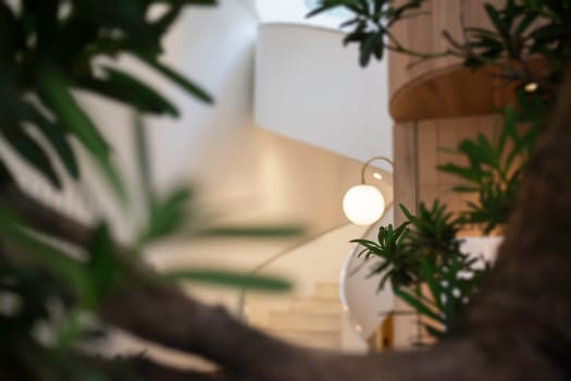 Interior of stylish white and green room, stock photo