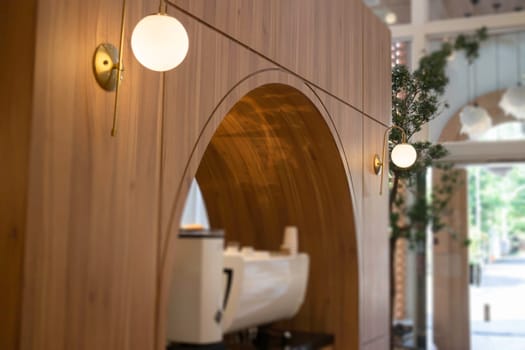 Interior of stylish white and green room, stock photo