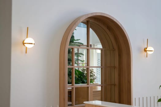 Interior of stylish white and green room, stock photo