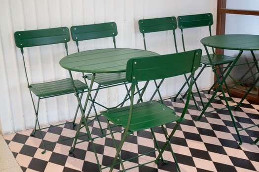 Interior of stylish white and green room, stock photo