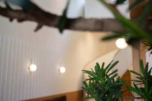 Interior of stylish white and green room, stock photo