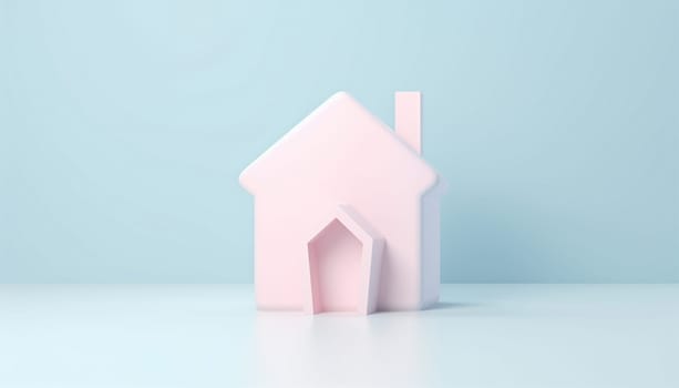 Miniature house pastel 3d illustration of a small house. Concept for buying or renting new house. Real estate investment Mortgage Copy space New home Space for text