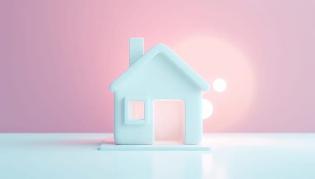 Miniature house pastel 3d illustration of a small house. Concept for buying or renting new house. Real estate investment Mortgage Copy space New home Space for text