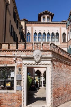 Venice, Italy - September 5, 2022: Sina Hotel in peaceful and charming district of Dorsoduro in Venice. Italy