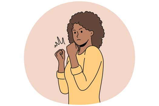 Confident black woman show power