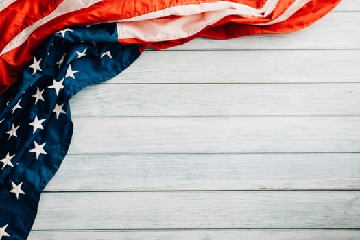 Veterans Day tribute, American flags against a wooden backdrop, a symbol of honor, unity, and freedom. November 11, a day to celebrate our patriots and the nation's glory.
