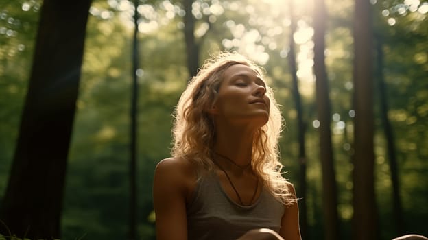 beautiful woman with smile during sunrise in beautiful nature. In the style of feminine empowerment