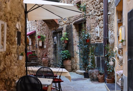 Massa Marittima, Italy - Sept 11, 2022: The old town  of Massa Marittima, also known as the Citta Slow, in Tuscany, Italy