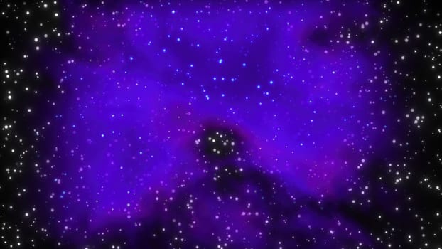 Abstract colorful nebula with stars. Computer generated 3d render