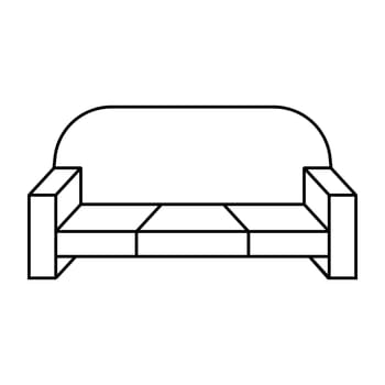 3D isometric projection of a sofa for relaxation contours sofa