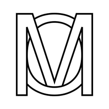 Logo sign mo om icon double letters logotype m o