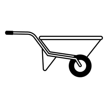 Garden wheelbarrow for transporting goods in garden plot cargo trolley