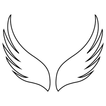 Dove bird wings icon, dove wings symbol purity, light peace