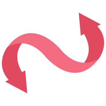 Pink ribbon with arrows symbol breakup date after love