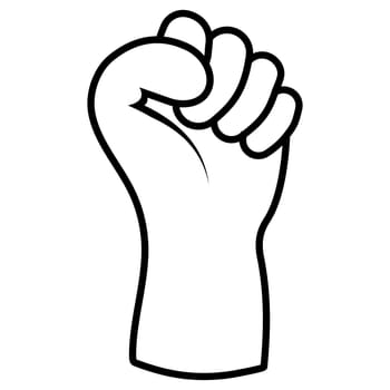 Gesture raised fist solidarity icon symbol of support, unity, resistance